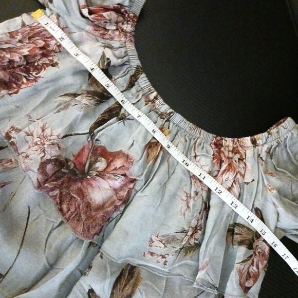 NEW Chaser‎ Heirloom Floral Gauze Off-The-Shoulder Elbow Sleeve Blouse, Size L - Picture 10 of 15